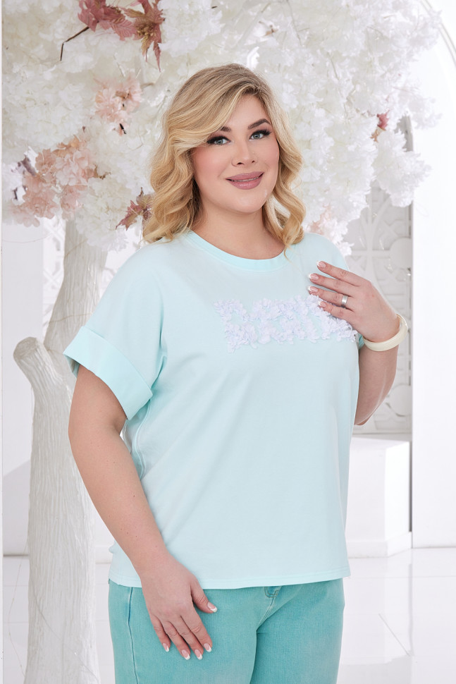 Футболка Лила тр.52-250001-006-42 Flower Maniac голубой