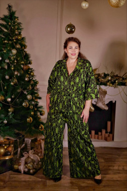 Комплект 5000 (блуза тр+брюки тр) зеленый